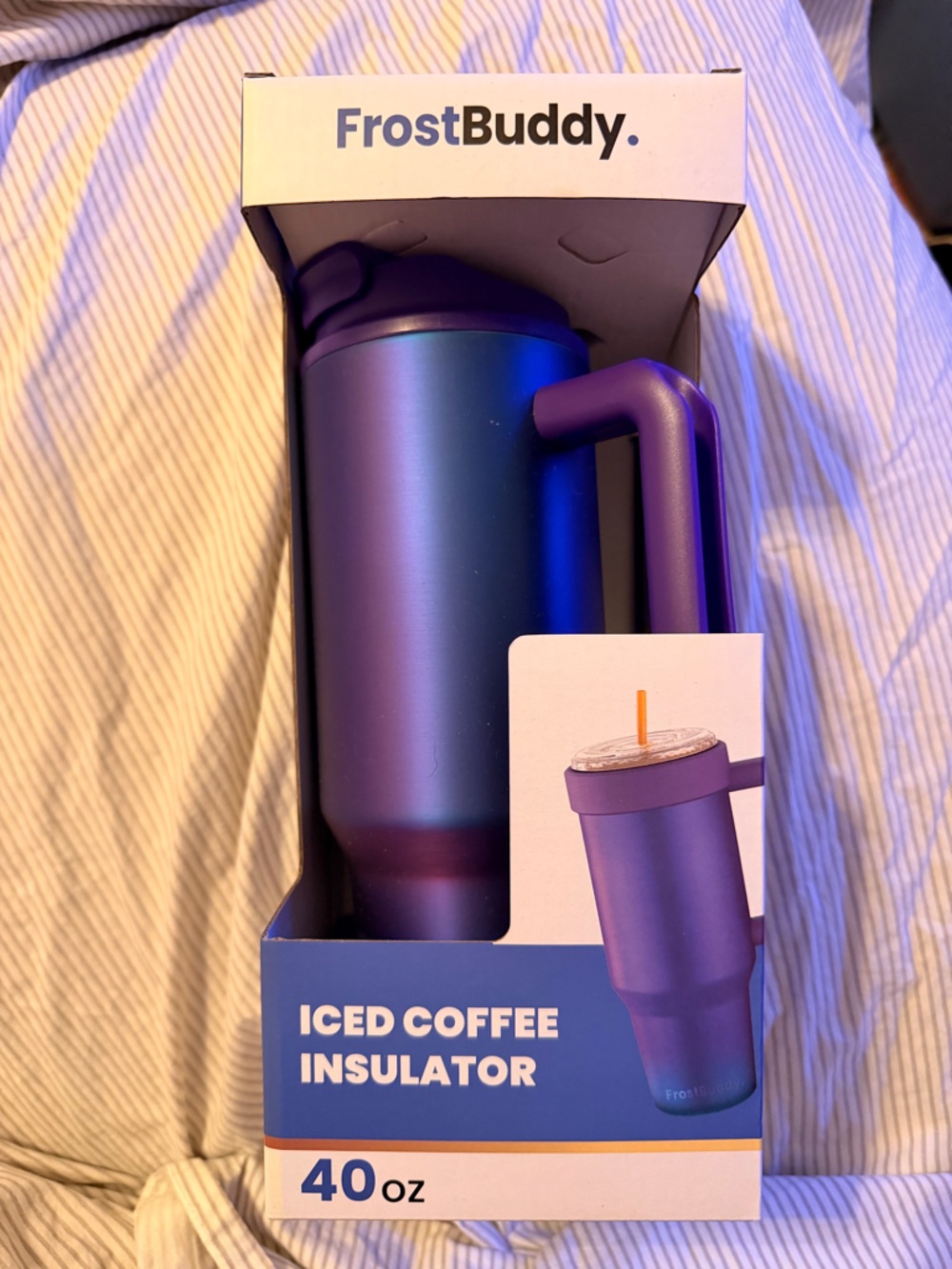 Purple Iridescent Travel Mug with Handle NEW